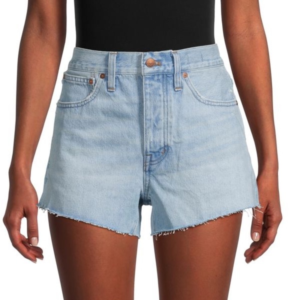 MADEWELL Relaxed Raw-Edge Denim Shorts NWOT 27